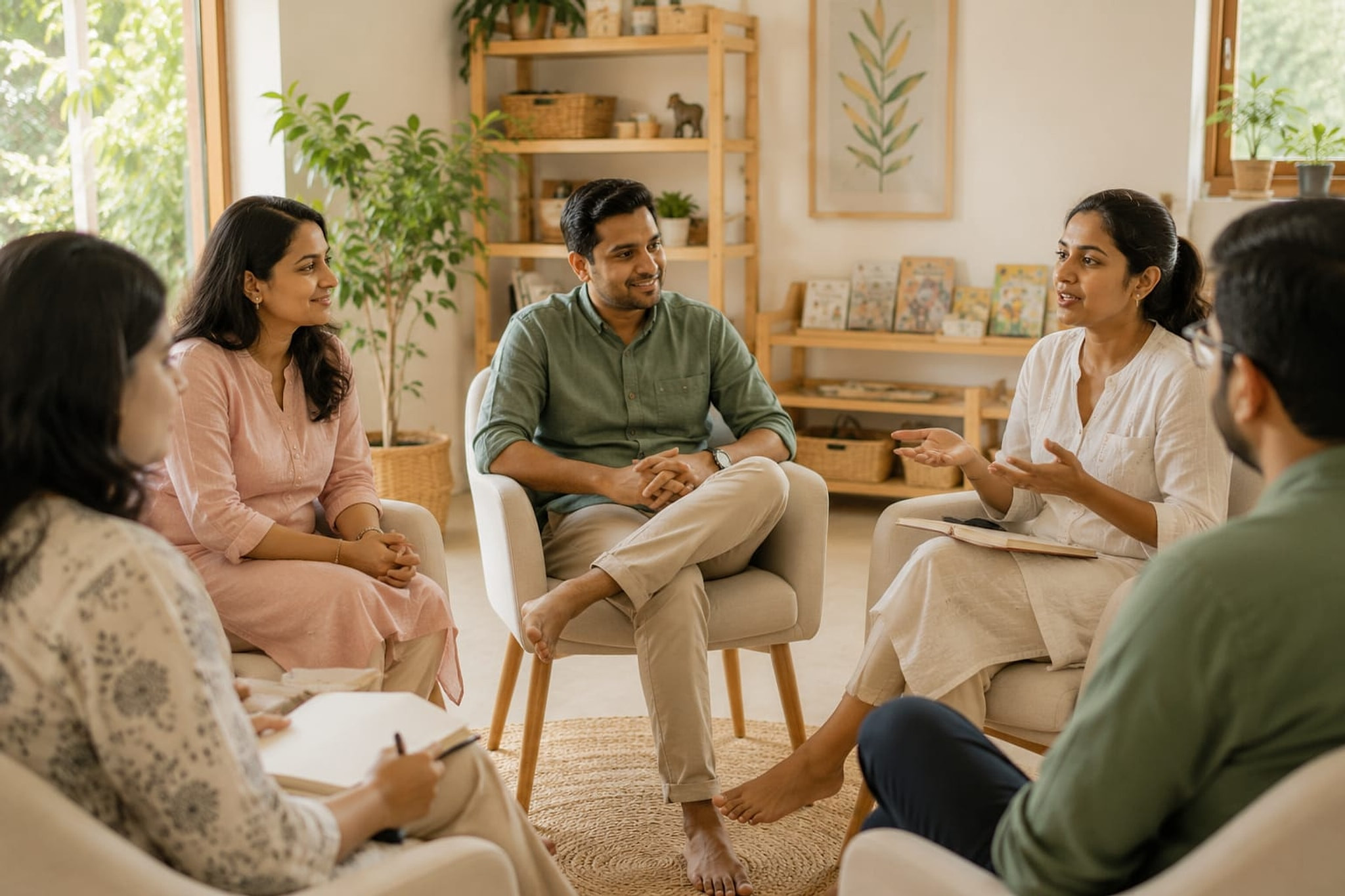 A relaxed parent workshop conversation.